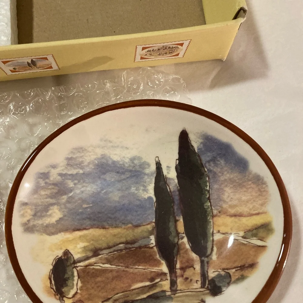 Williams-Sonoma Tuscan landscape, dipping bowls, set of four brand new! Gift!
